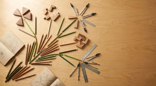 Professional workspace showing diverse cognitive tools arranged in botanical-inspired growth pattern