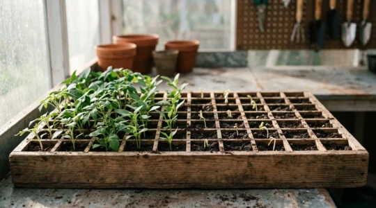 Close-up of germinating seedlings emerging unevenly from soil, symbolizing wasted germination potential